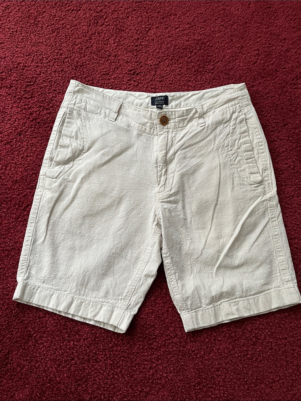 Womens Cream Casual Cotton Shorts - Classic Summer Style